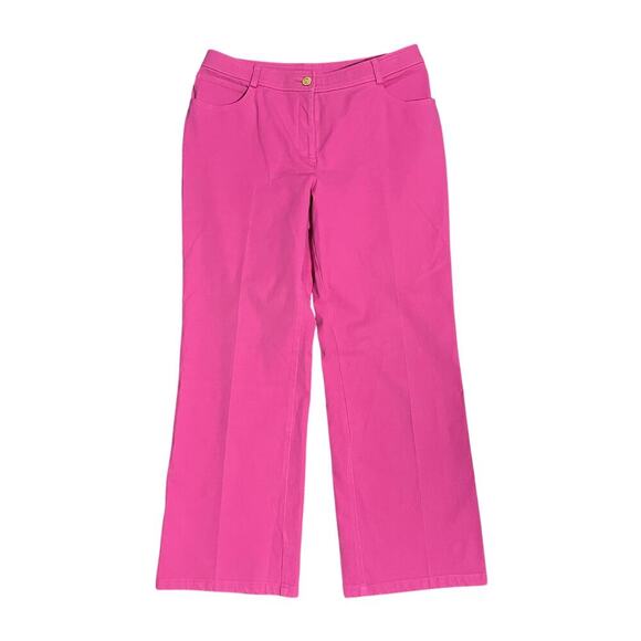 ST. JOHN Pants Women's Pink High Rise Straight Leg Stretch Size 10 Cropped - Picture 10 of 10
